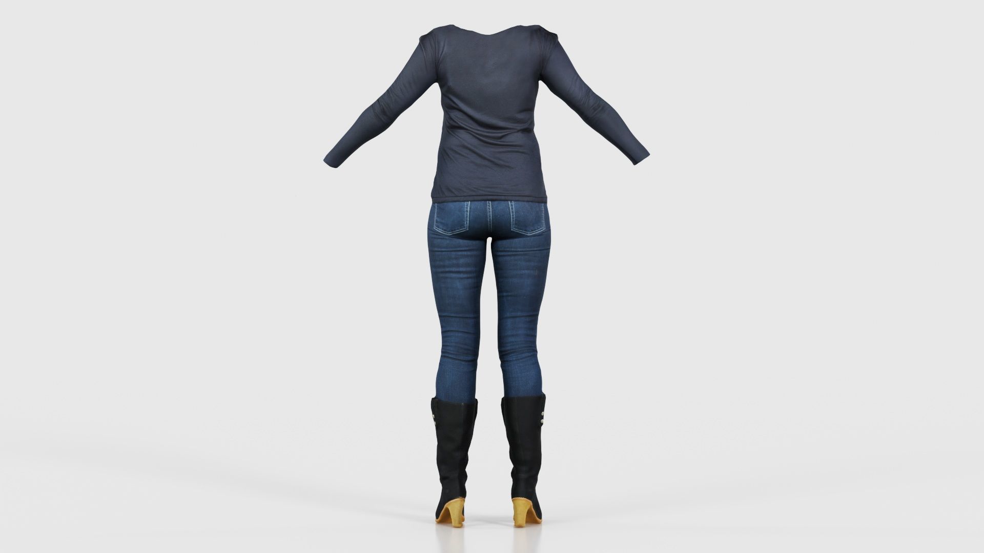 Casual Collection Female Low-poly 3D model_21