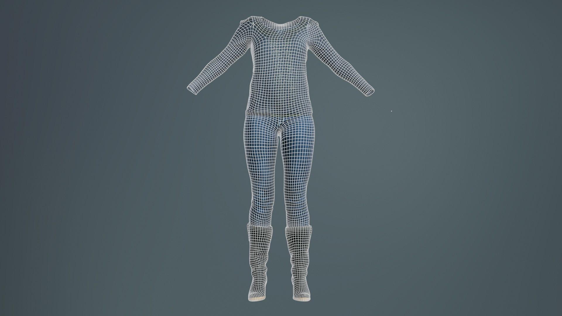 Casual Collection Female Low-poly 3D model_9