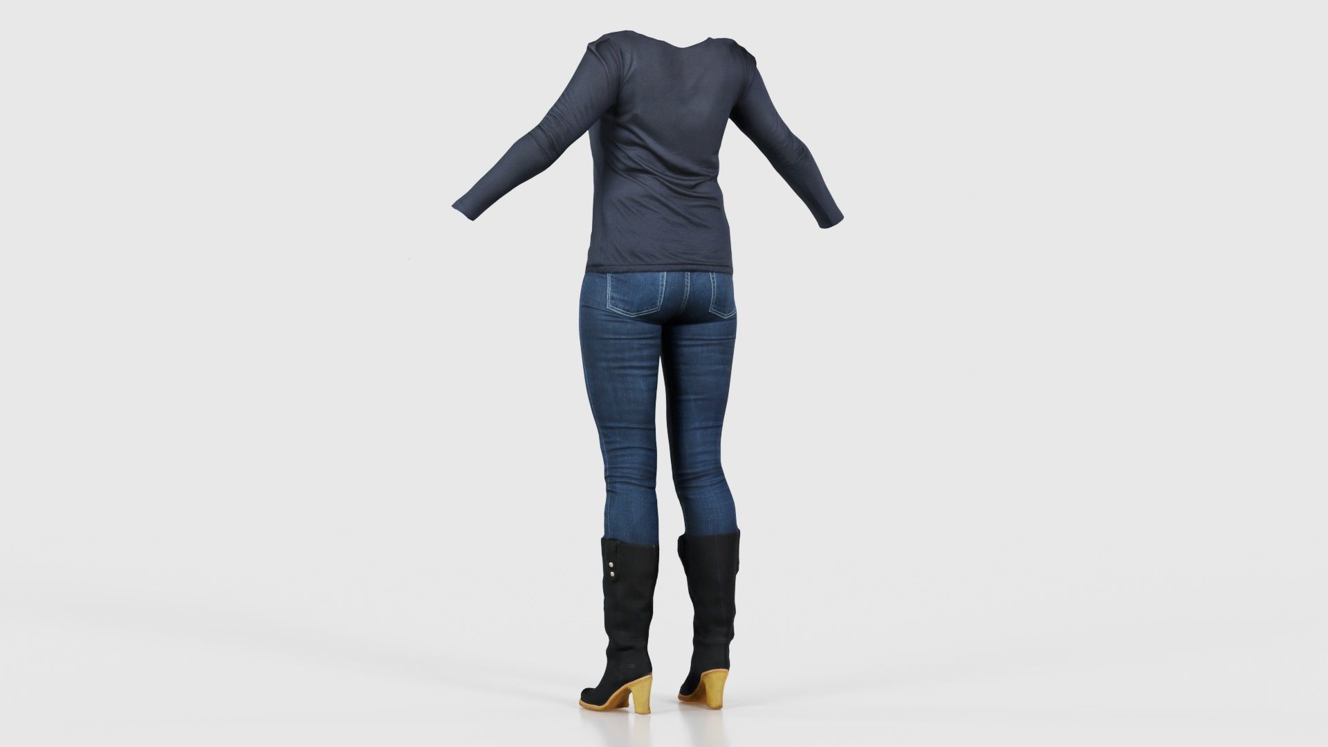 Casual Collection Female Low-poly 3D model_22