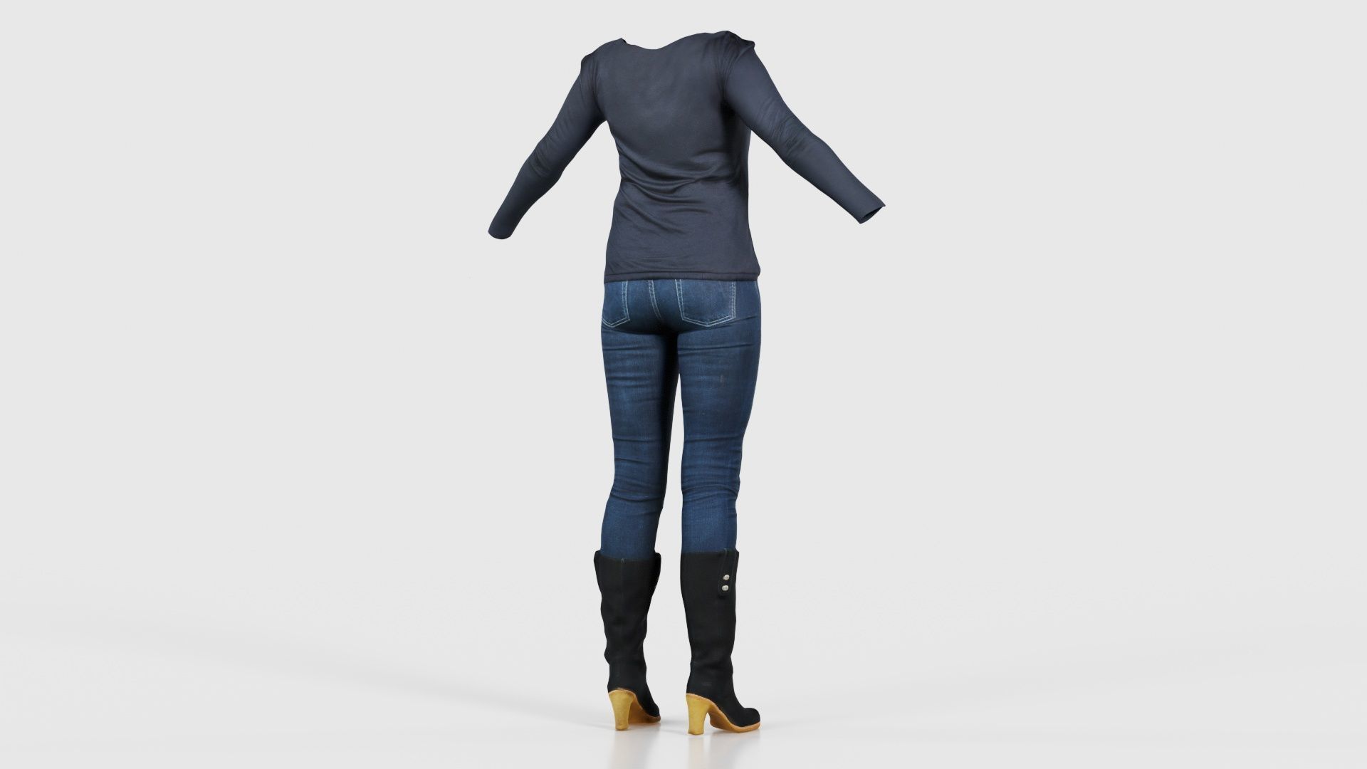 Casual Collection Female Low-poly 3D model_20