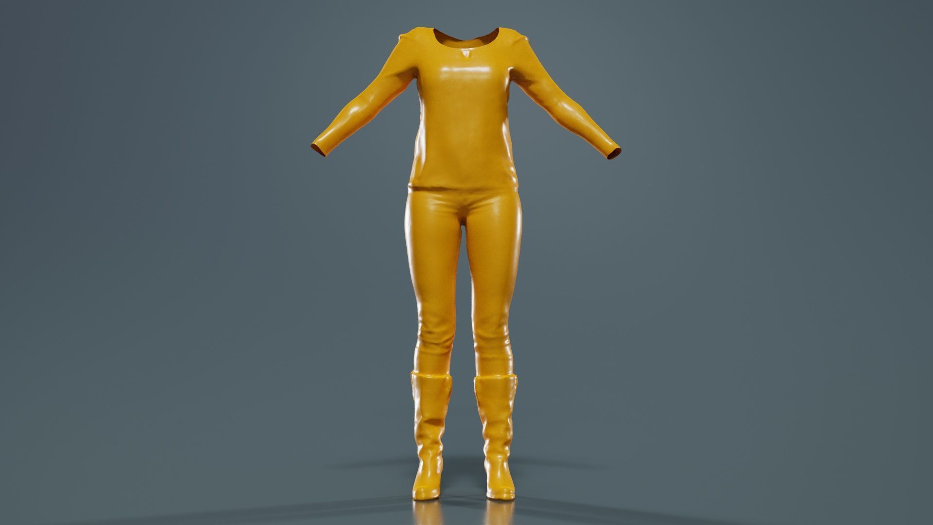 Casual Collection Female Low-poly 3D model_12