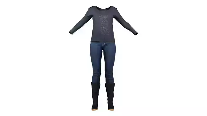 Casual Collection Female Low-poly 3D model