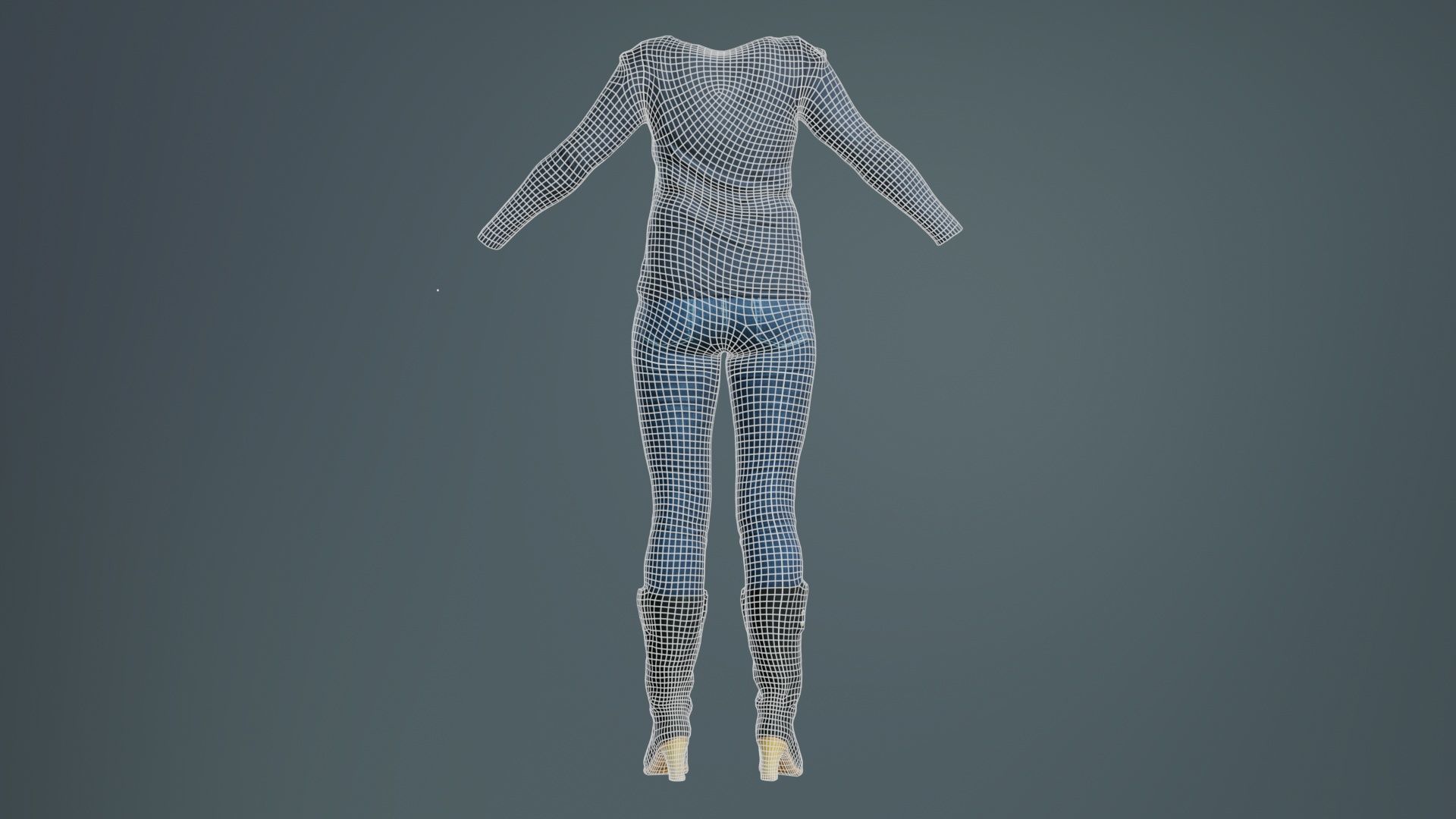 Casual Collection Female Low-poly 3D model_10