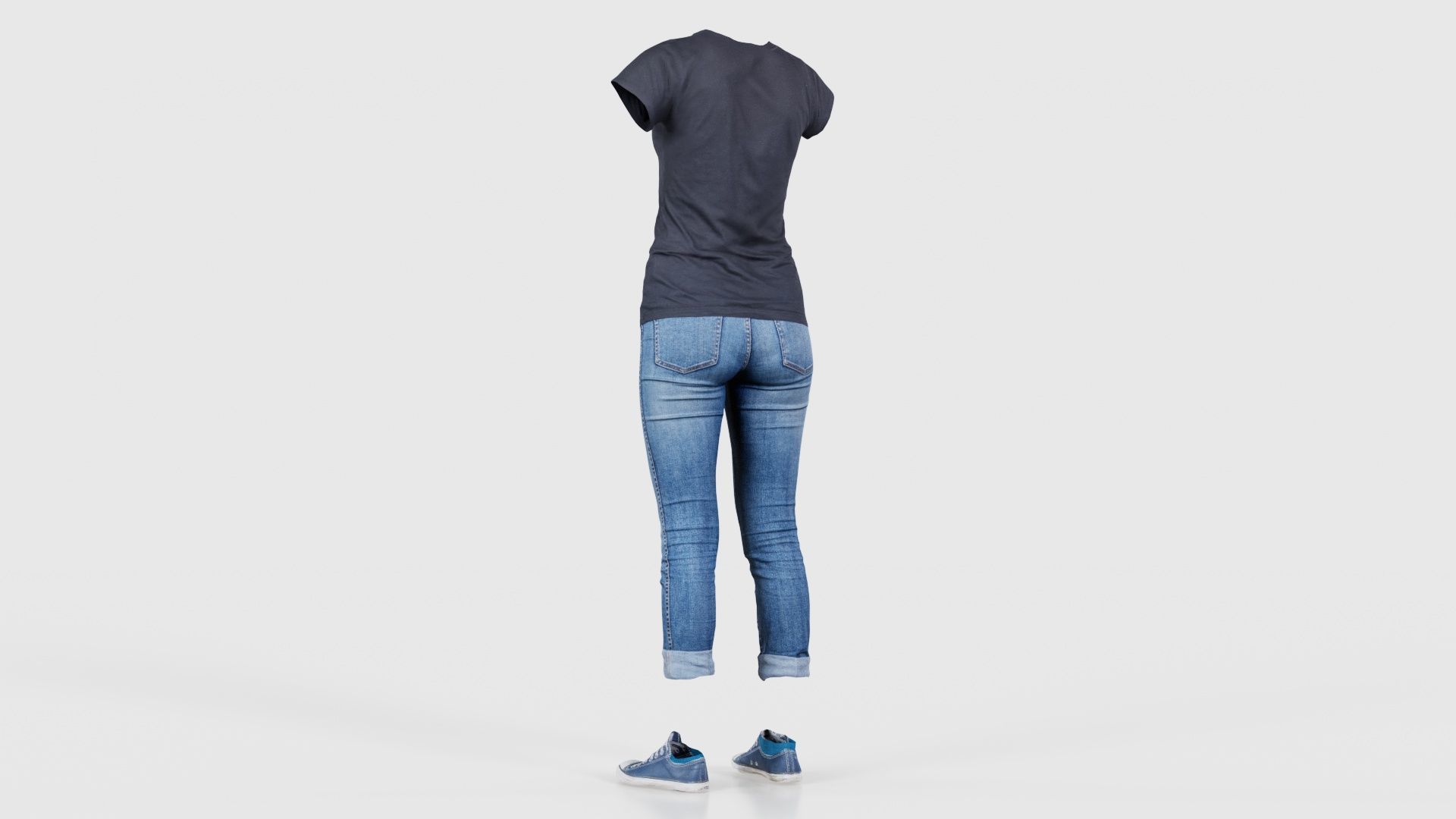Casual Female Low-poly 3D model_22