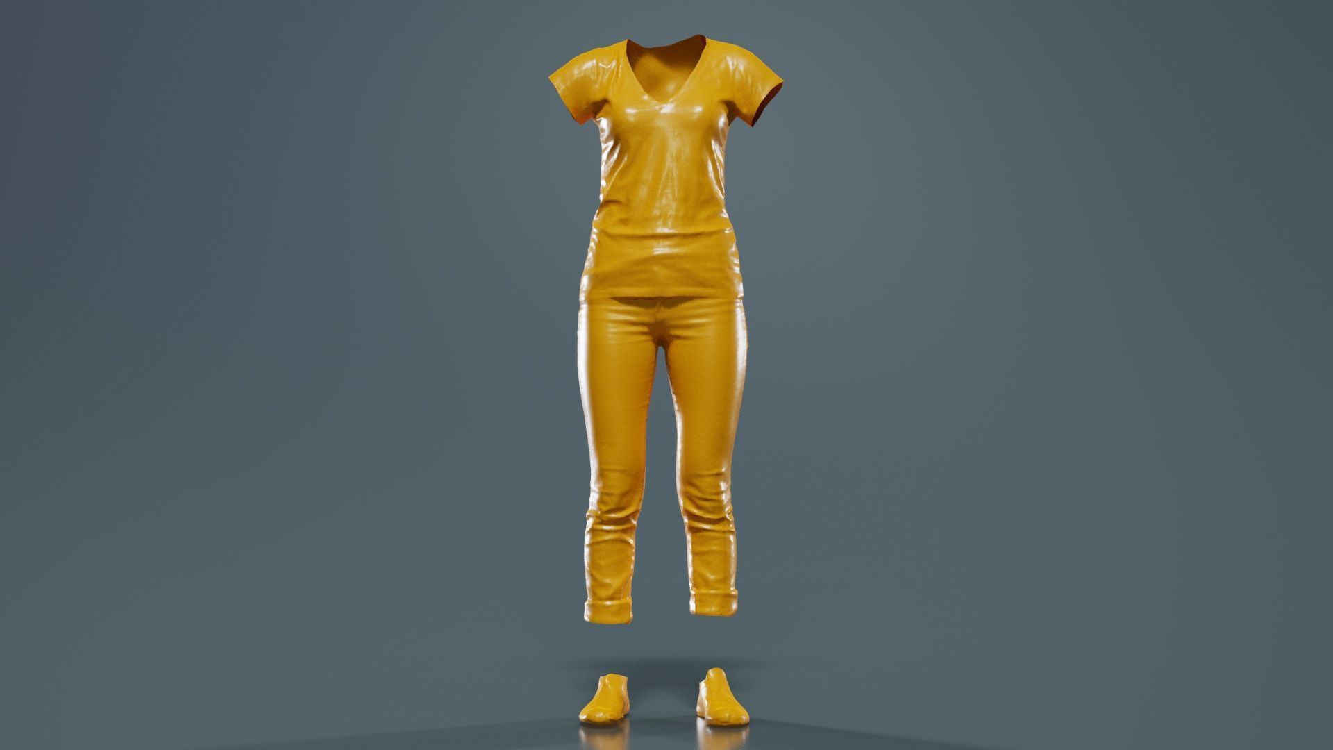 Casual Female Low-poly 3D model_12
