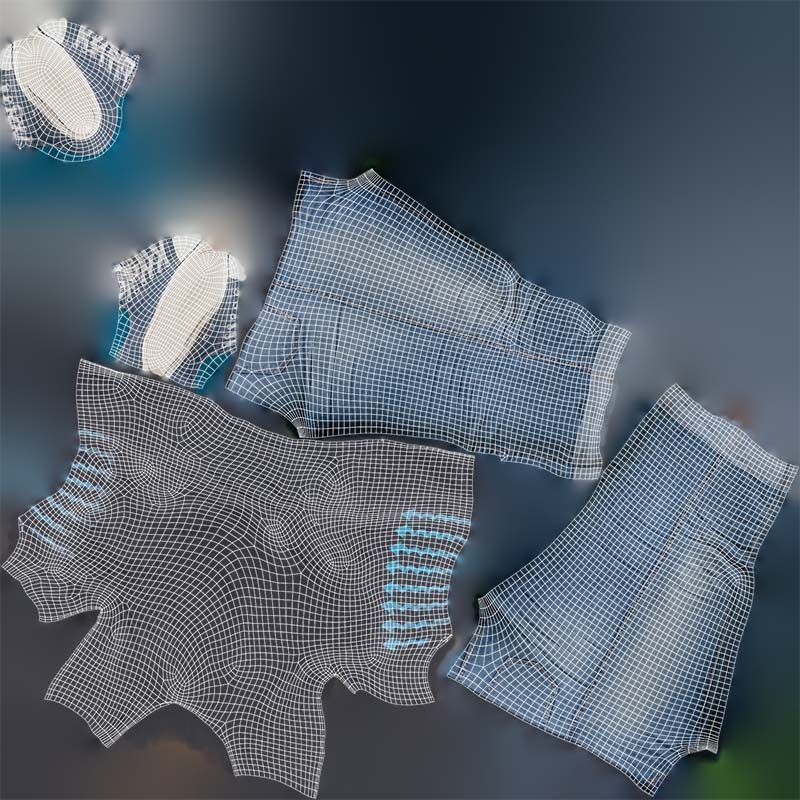 Casual Female Low-poly 3D model_14