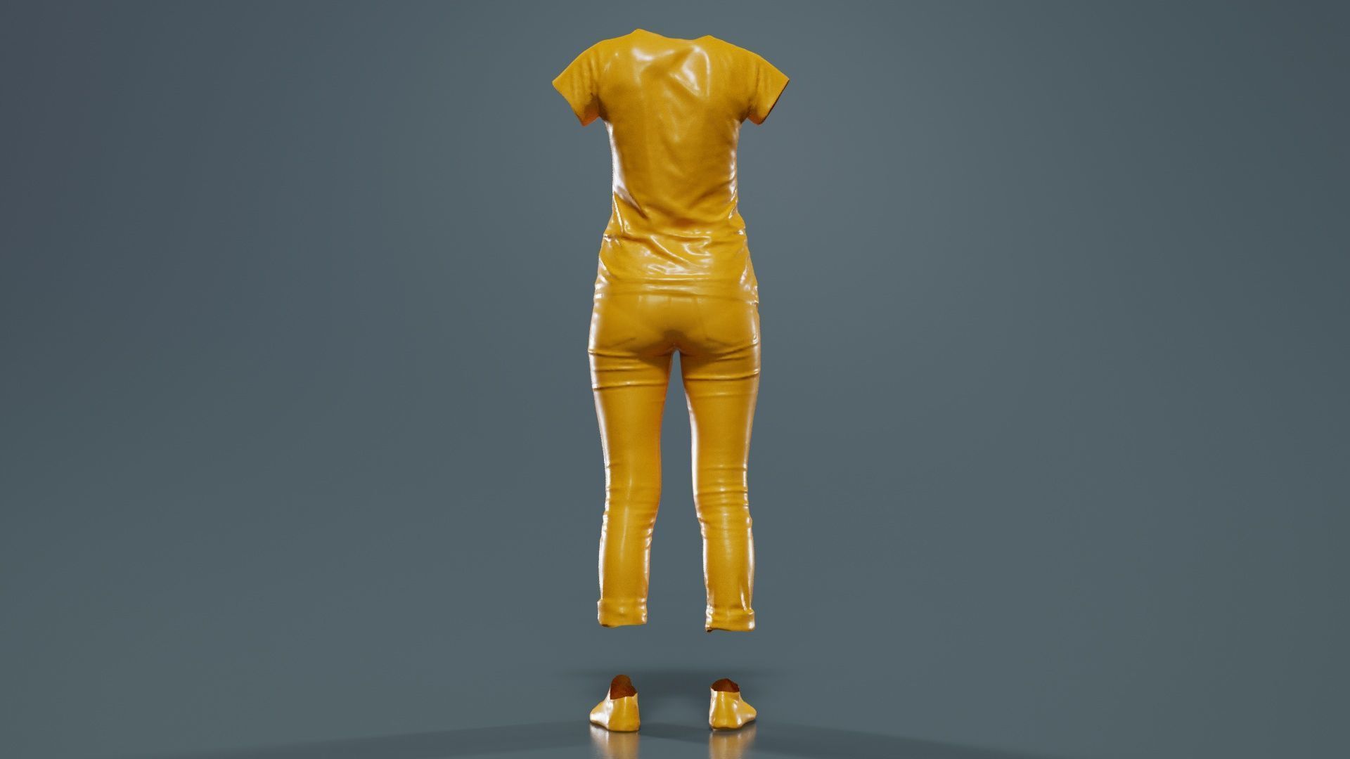 Casual Female Low-poly 3D model_13