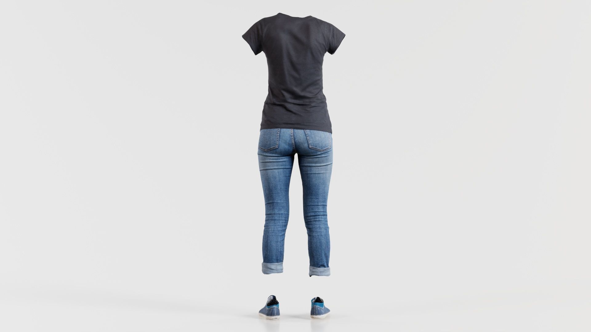 Casual Female Low-poly 3D model_2