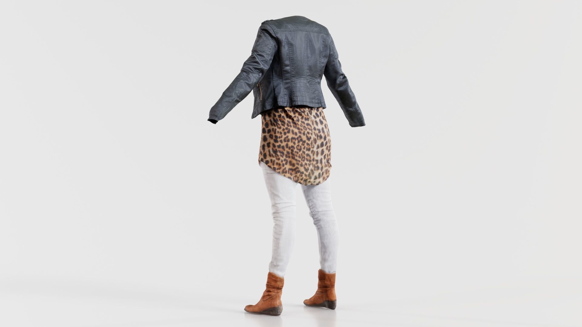 Casual Tiger Outfit Low-poly 3D model_4