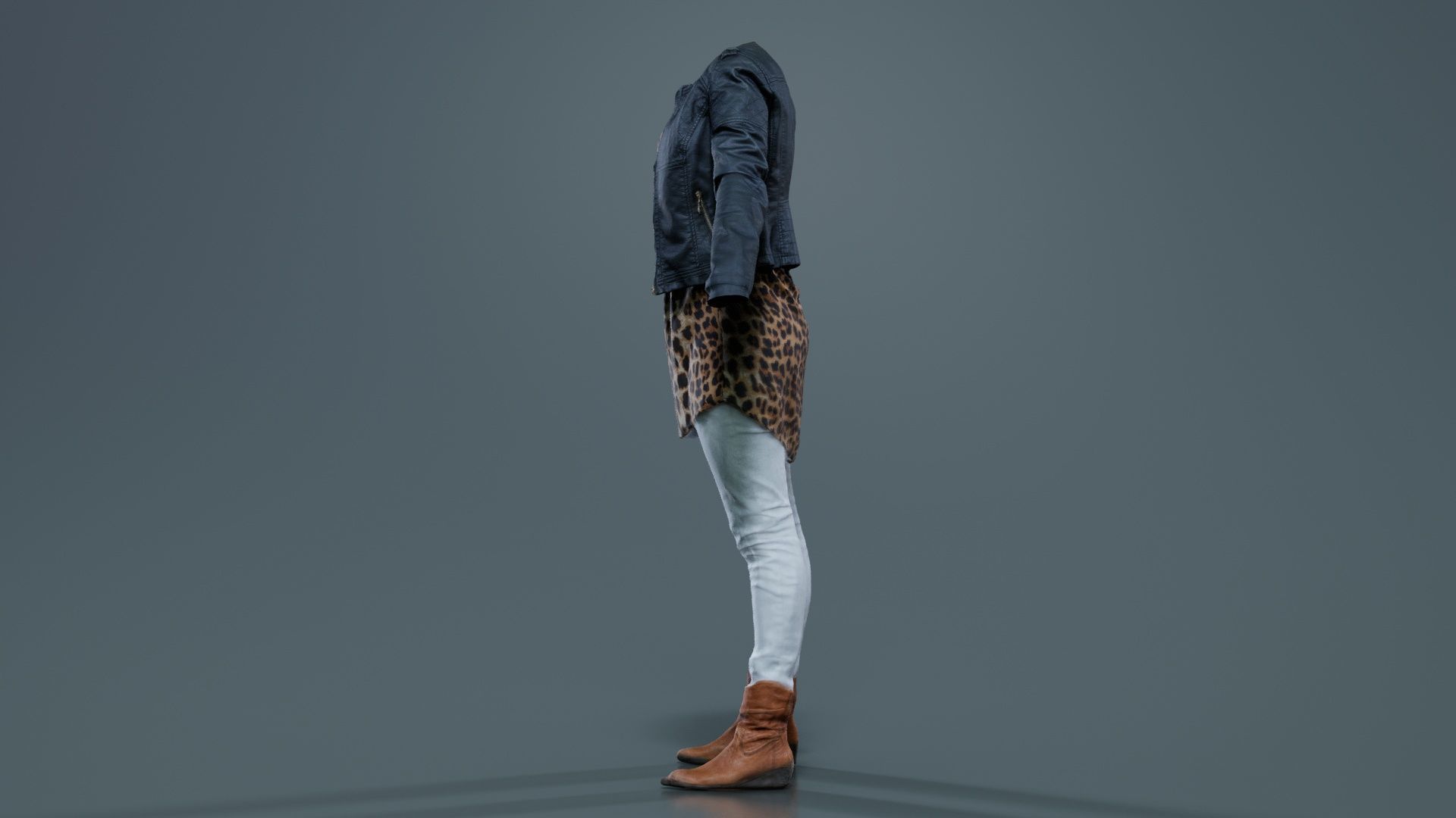 Casual Tiger Outfit Low-poly 3D model_1