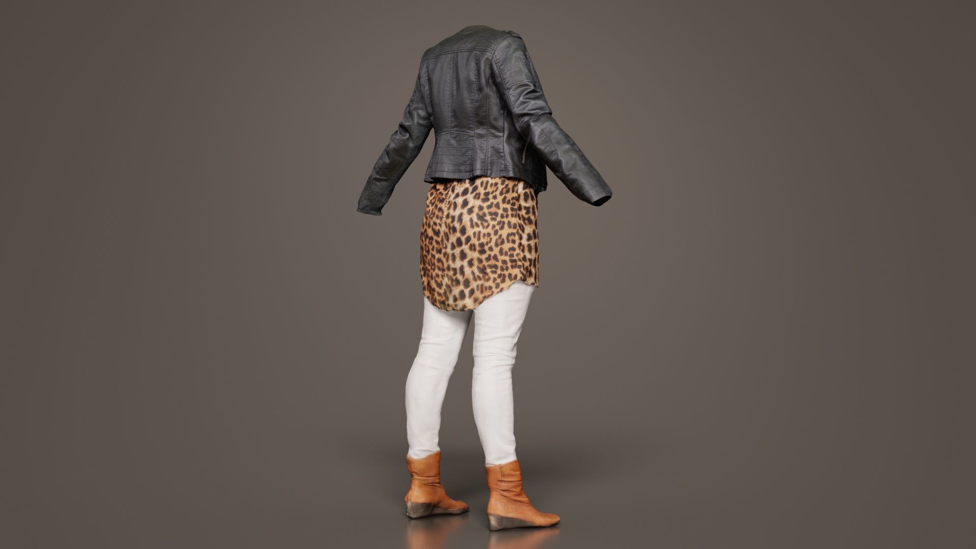 Casual Tiger Outfit Low-poly 3D model_7