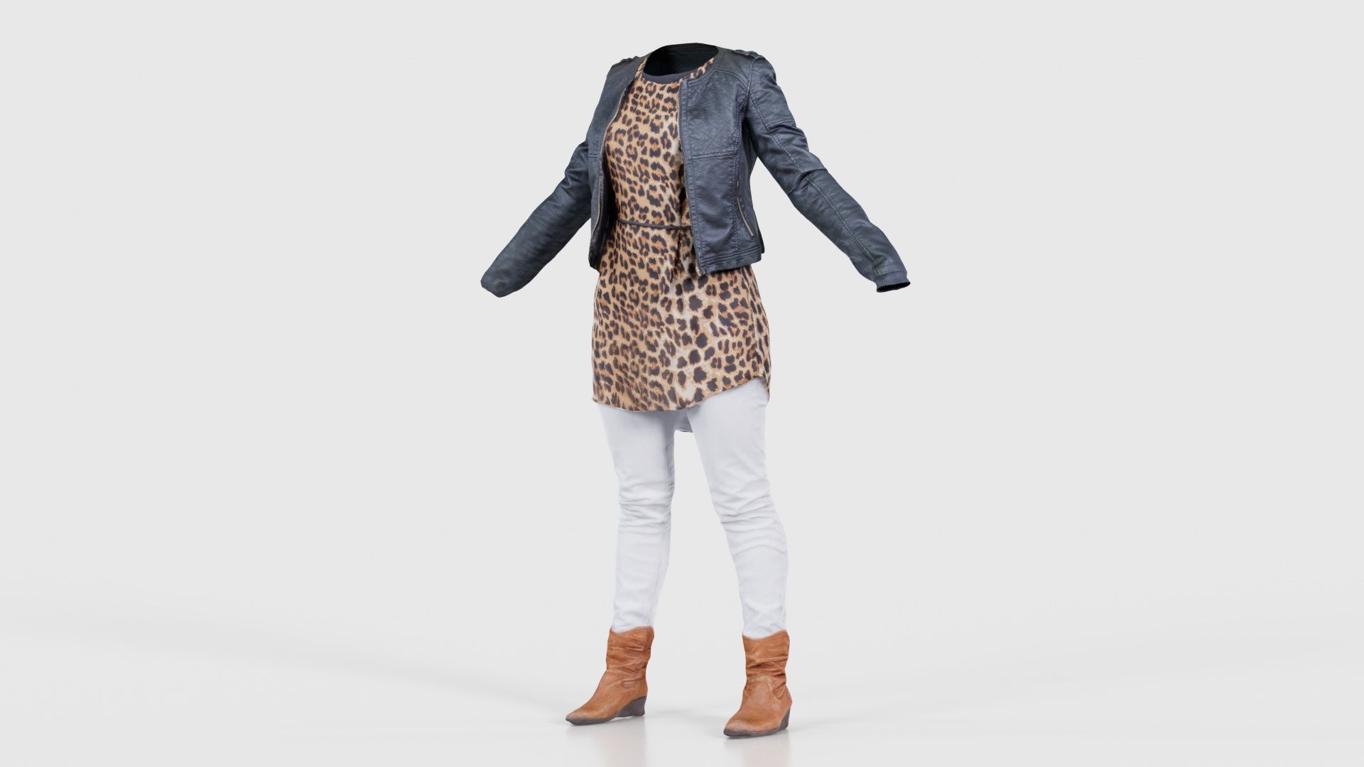 Casual Tiger Outfit Low-poly 3D model_26