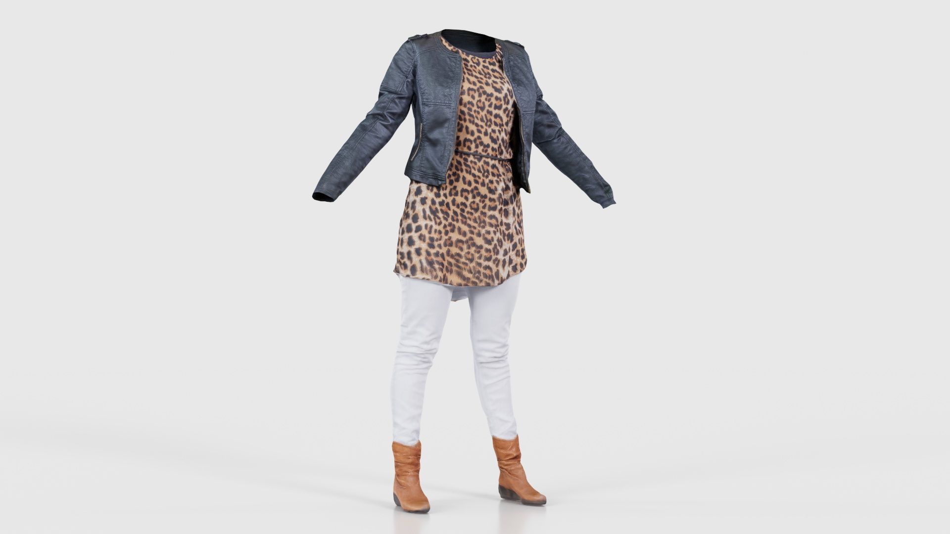 Casual Tiger Outfit Low-poly 3D model_16
