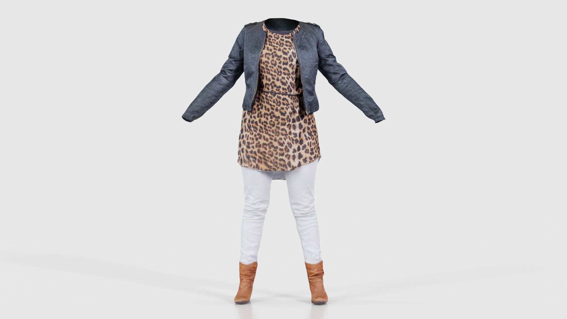 Casual Tiger Outfit Low-poly 3D model_15