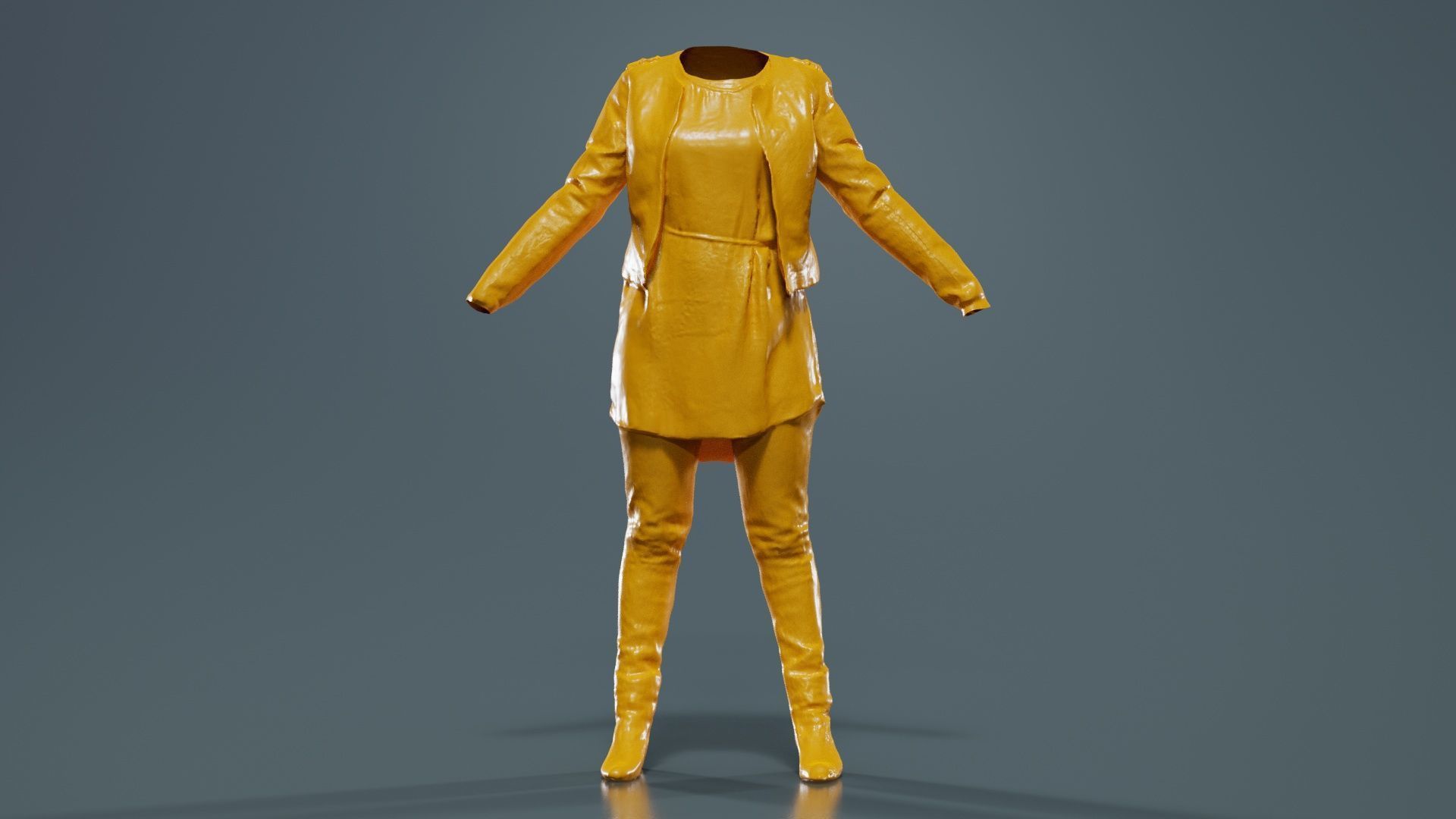 Casual Tiger Outfit Low-poly 3D model_12