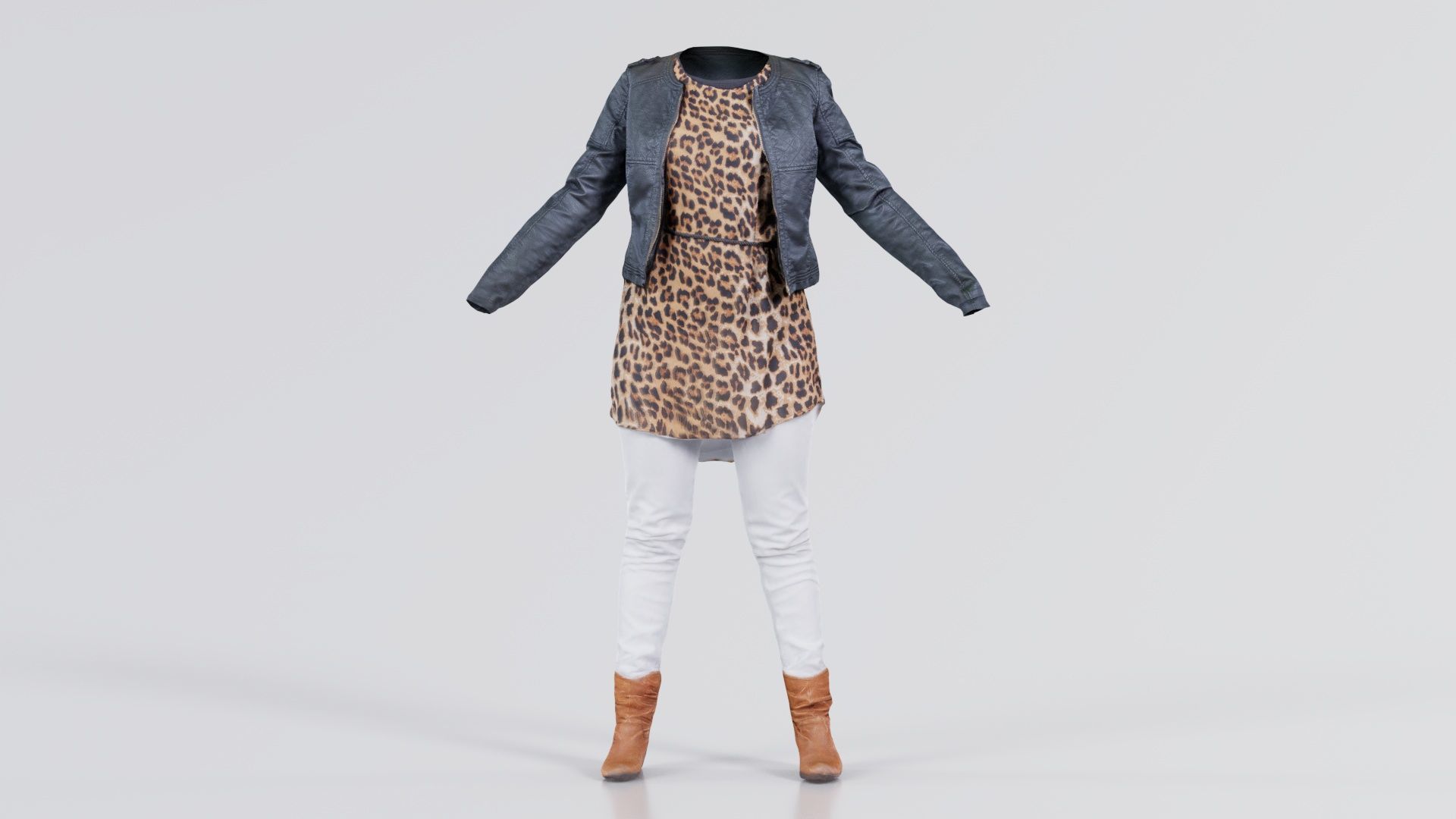 Casual Tiger Outfit Low-poly 3D model_6