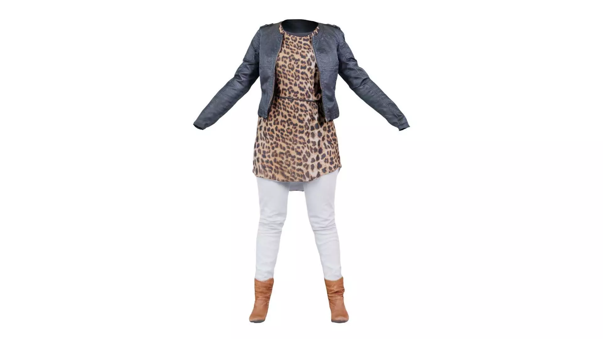 Casual Tiger Outfit Low-poly 3D model_0