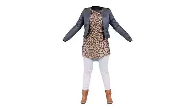 Casual Tiger Outfit Low-poly 3D model