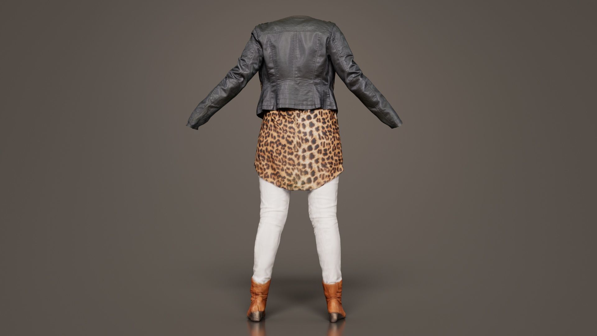 Casual Tiger Outfit Low-poly 3D model_8