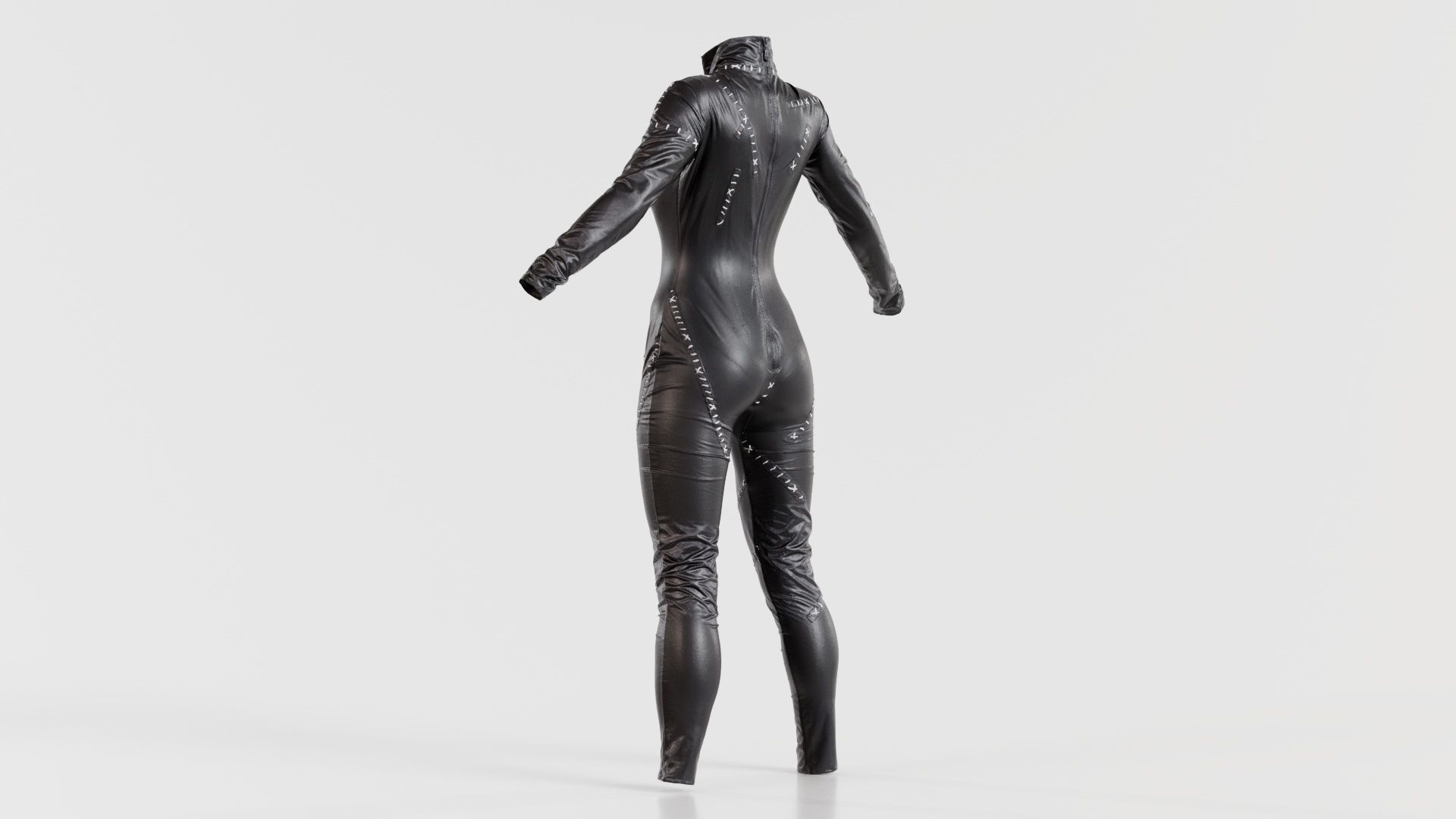 Catwoman Stitched Catsuit Low-poly 3D model_5