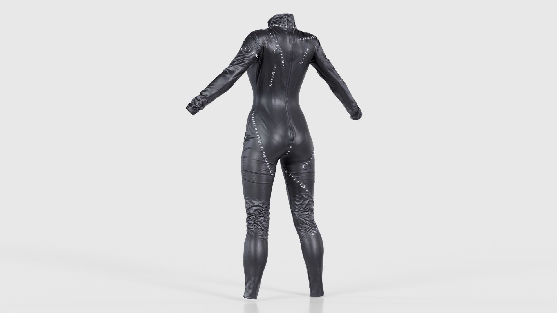 Catwoman Stitched Catsuit Low-poly 3D model_22