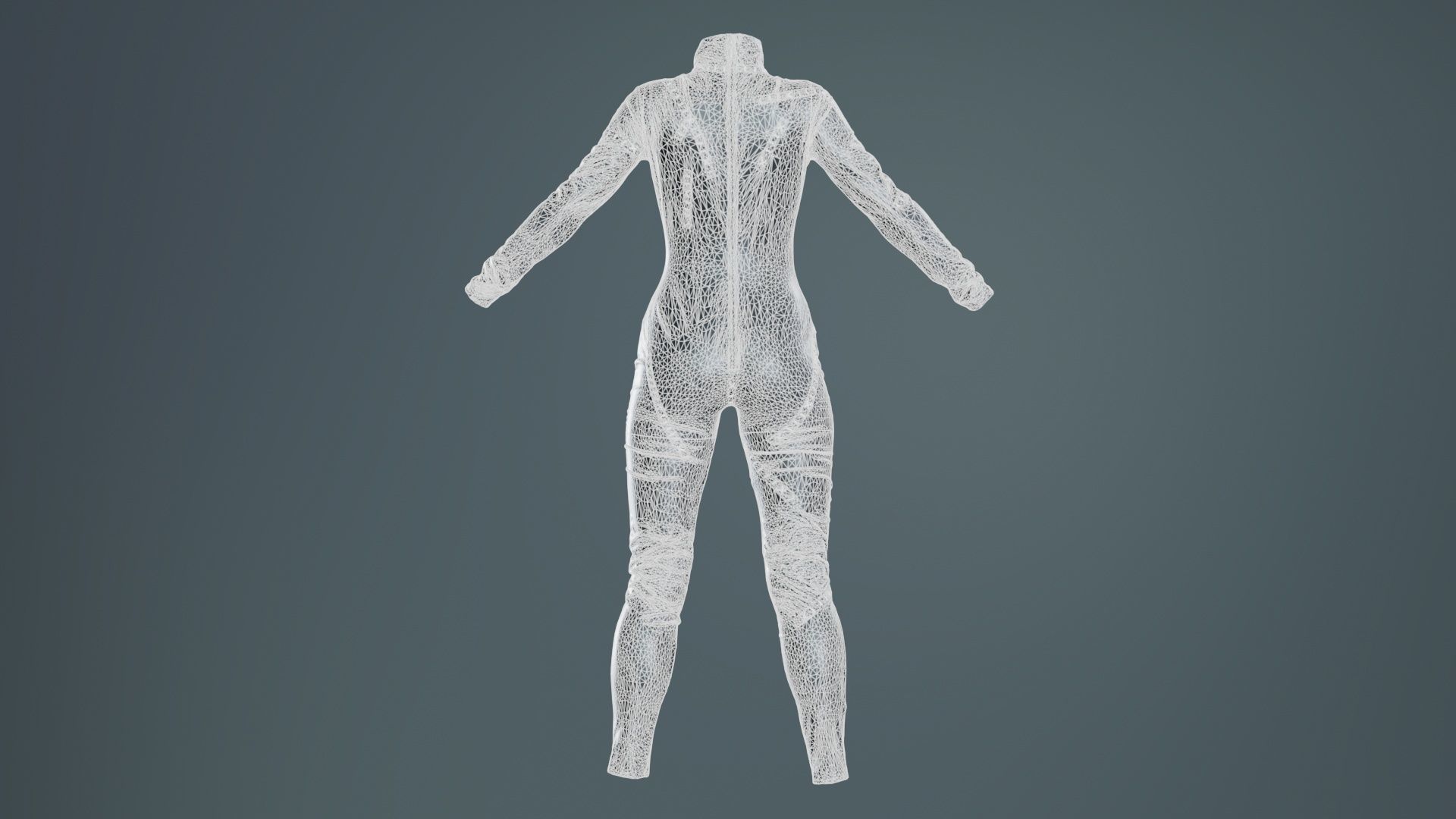 Catwoman Stitched Catsuit Low-poly 3D model_10