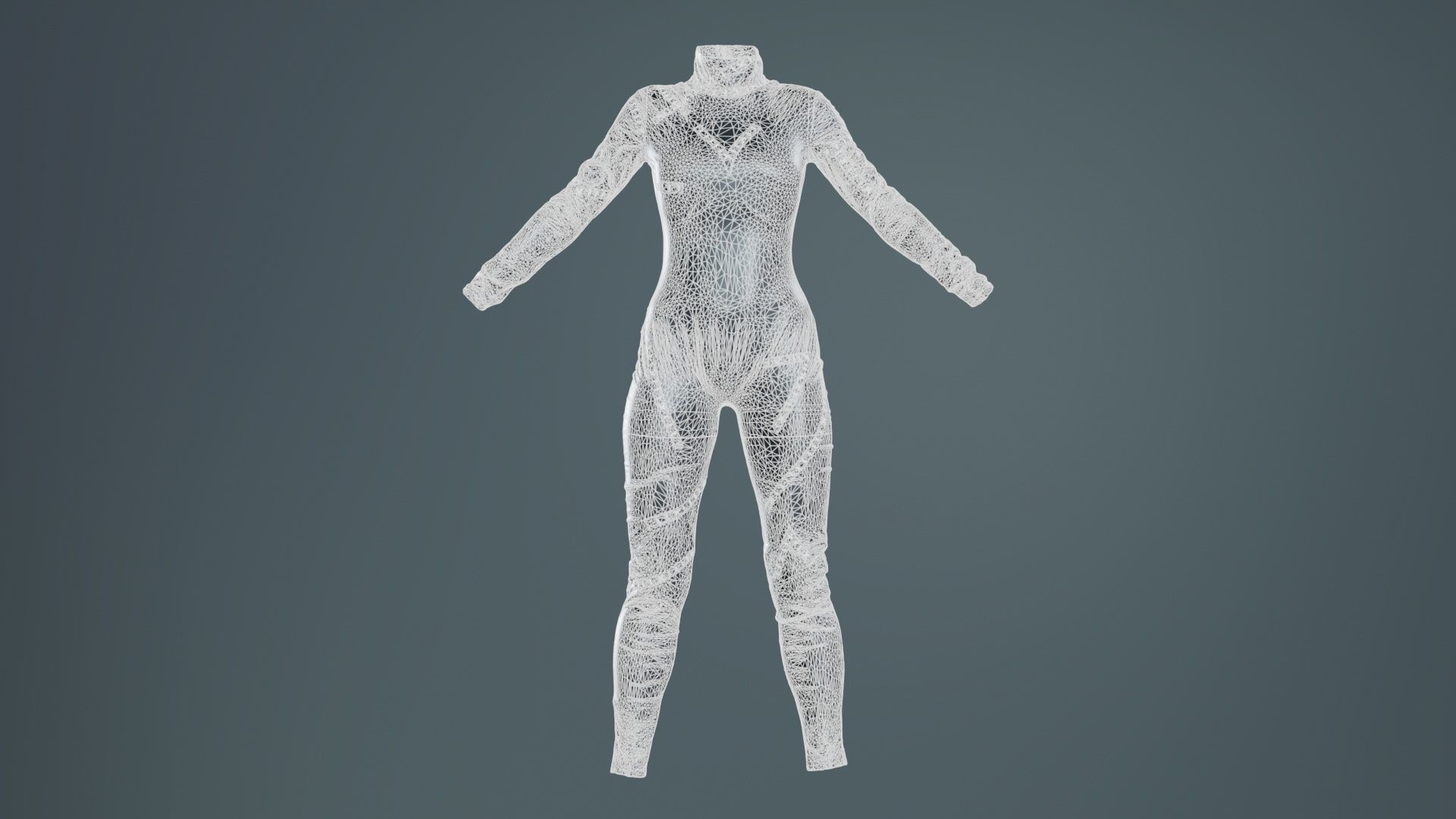 Catwoman Stitched Catsuit Low-poly 3D model_9