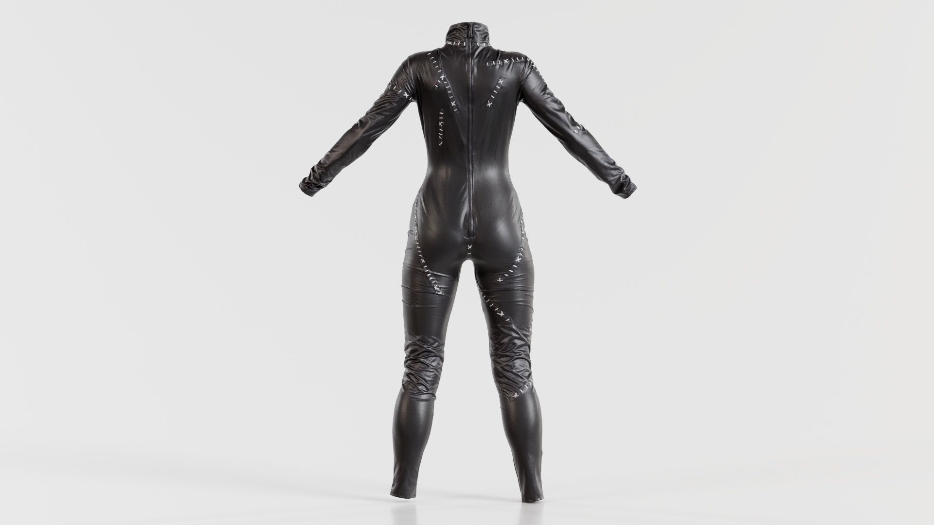 Catwoman Stitched Catsuit Low-poly 3D model_3