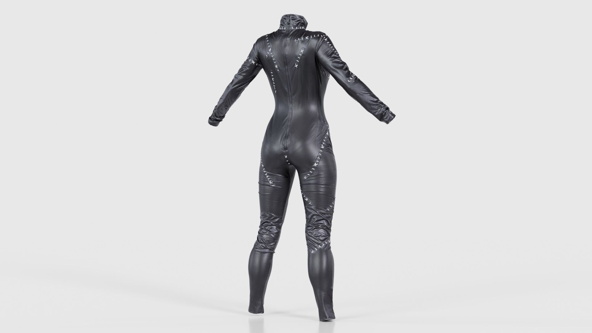 Catwoman Stitched Catsuit Low-poly 3D model_20