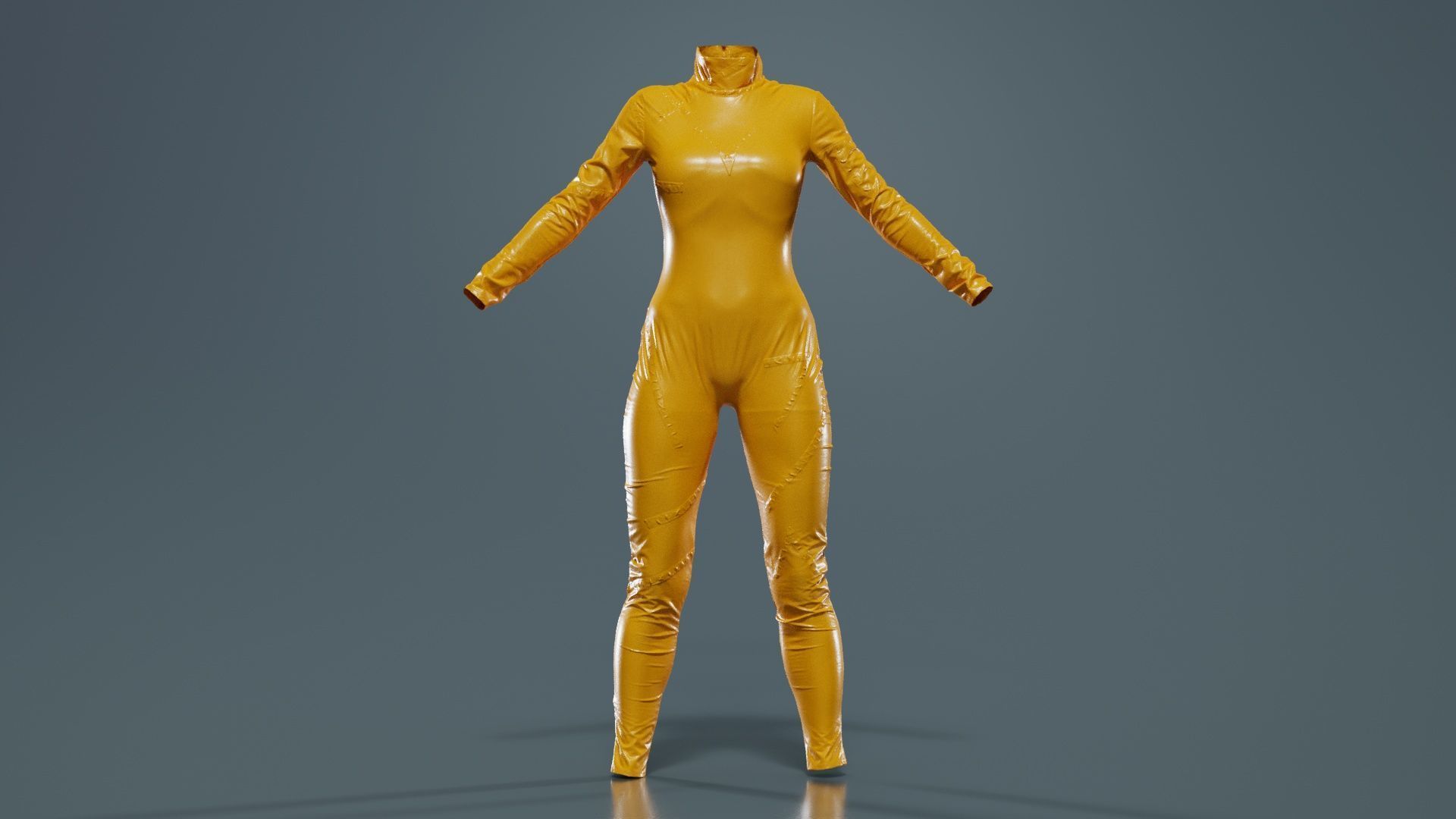 Catwoman Stitched Catsuit Low-poly 3D model_12