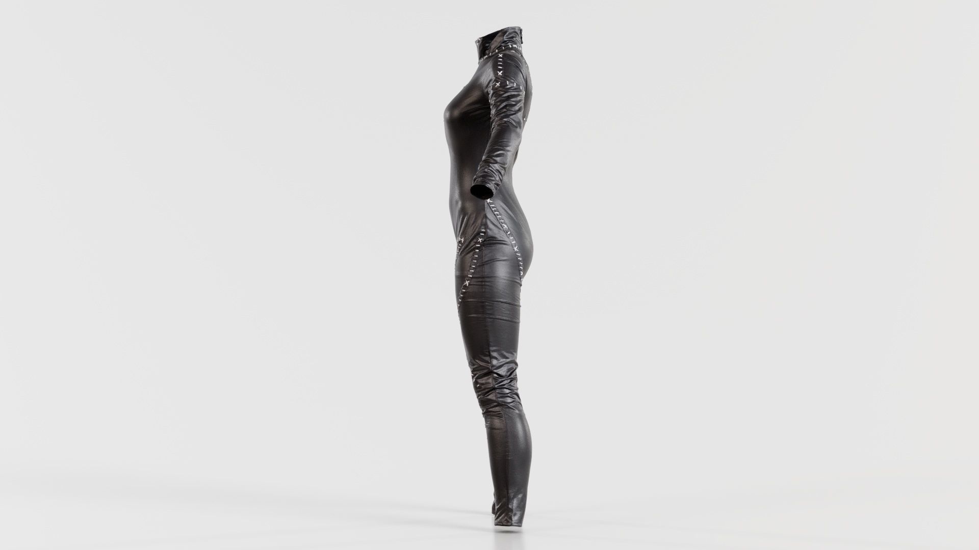 Catwoman Stitched Catsuit Low-poly 3D model_6