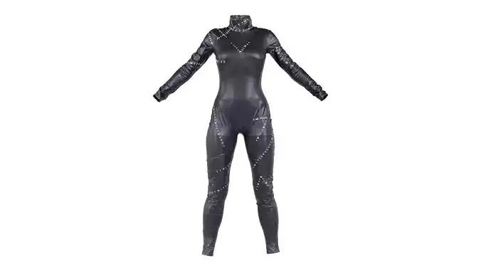Catwoman Stitched Catsuit Low-poly 3D model Catwoman Stitched Catsuit Low-poly 3D model
