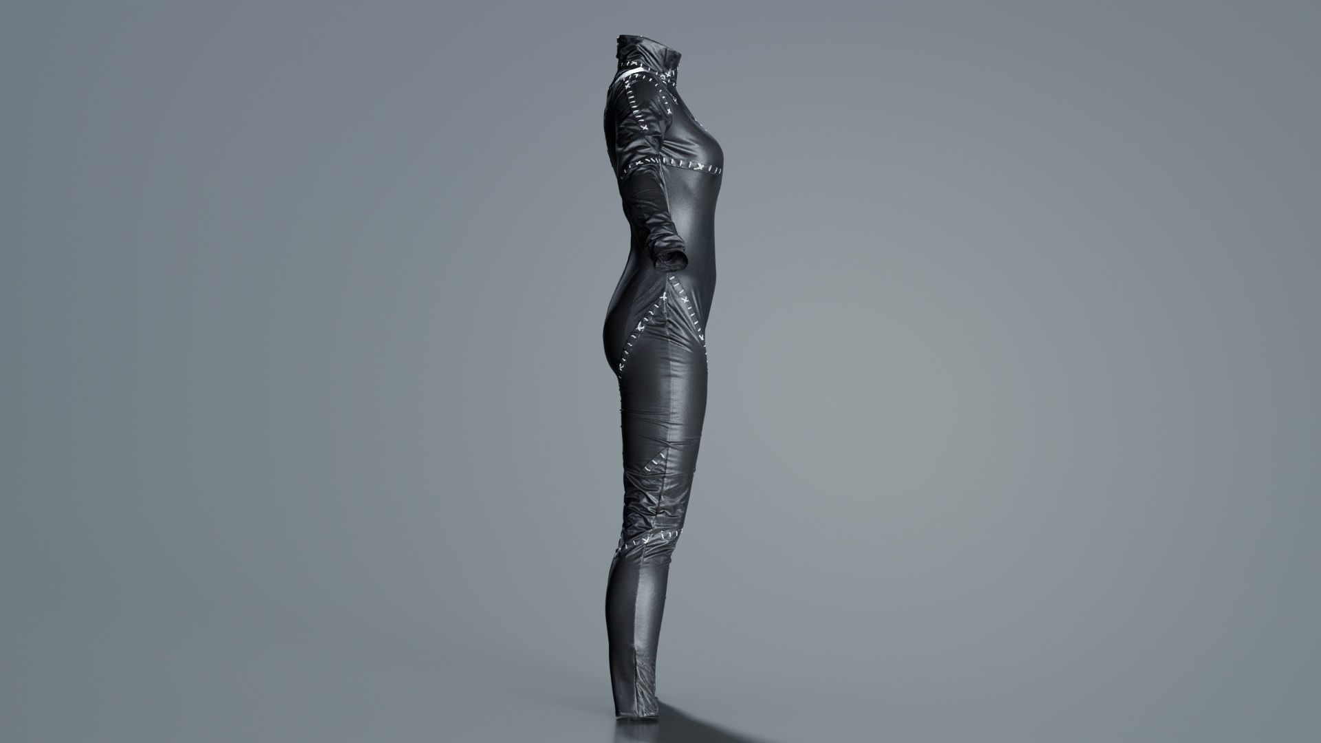 Catwoman Stitched Catsuit Low-poly 3D model_8