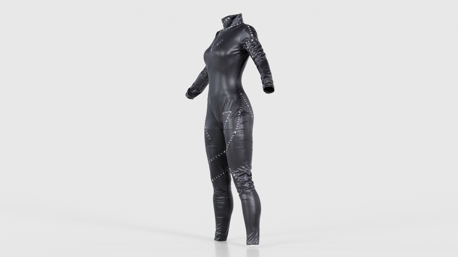 Catwoman Stitched Catsuit Low-poly 3D model_25