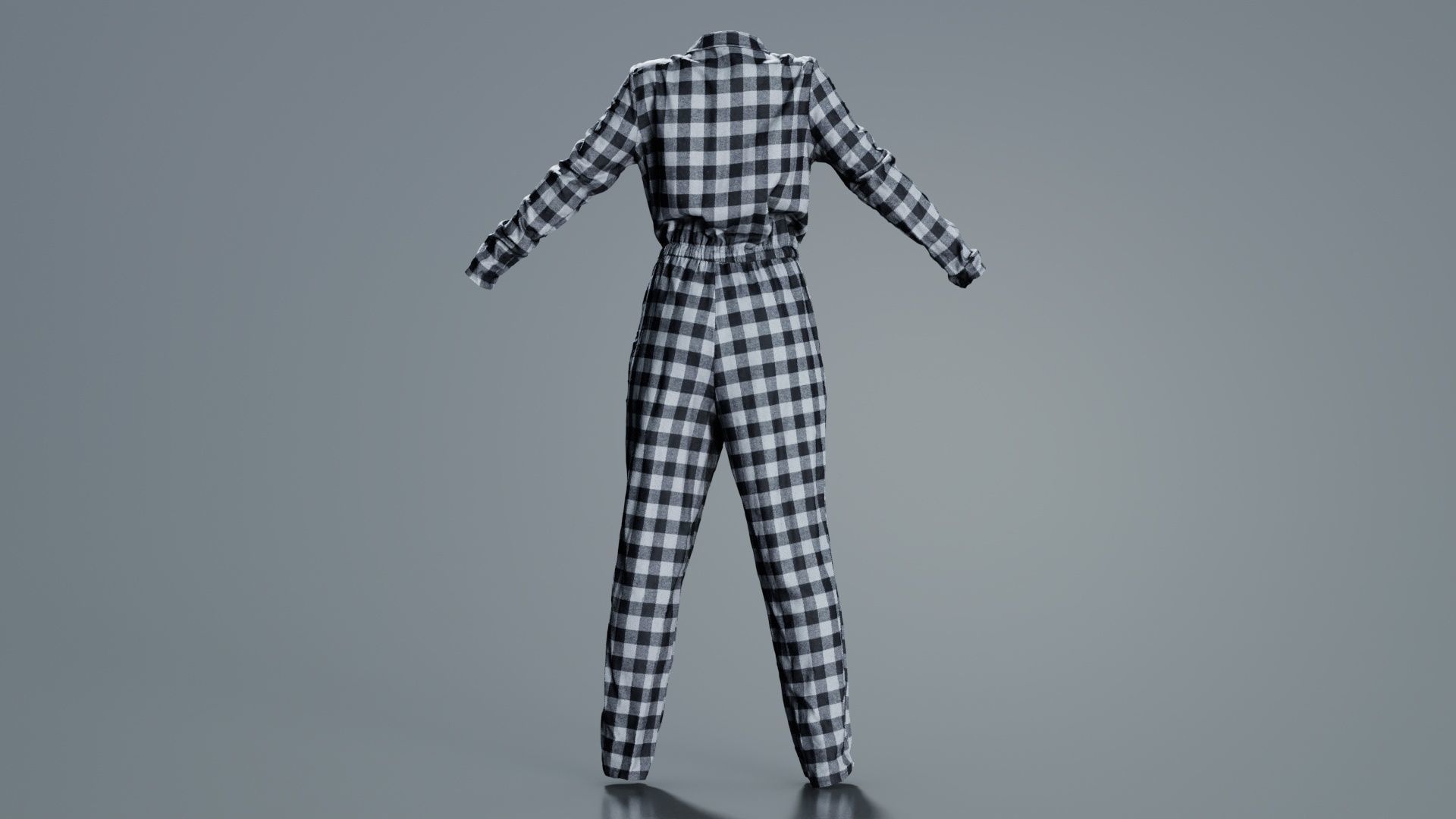 Checker Suit Low-poly 3D model_4