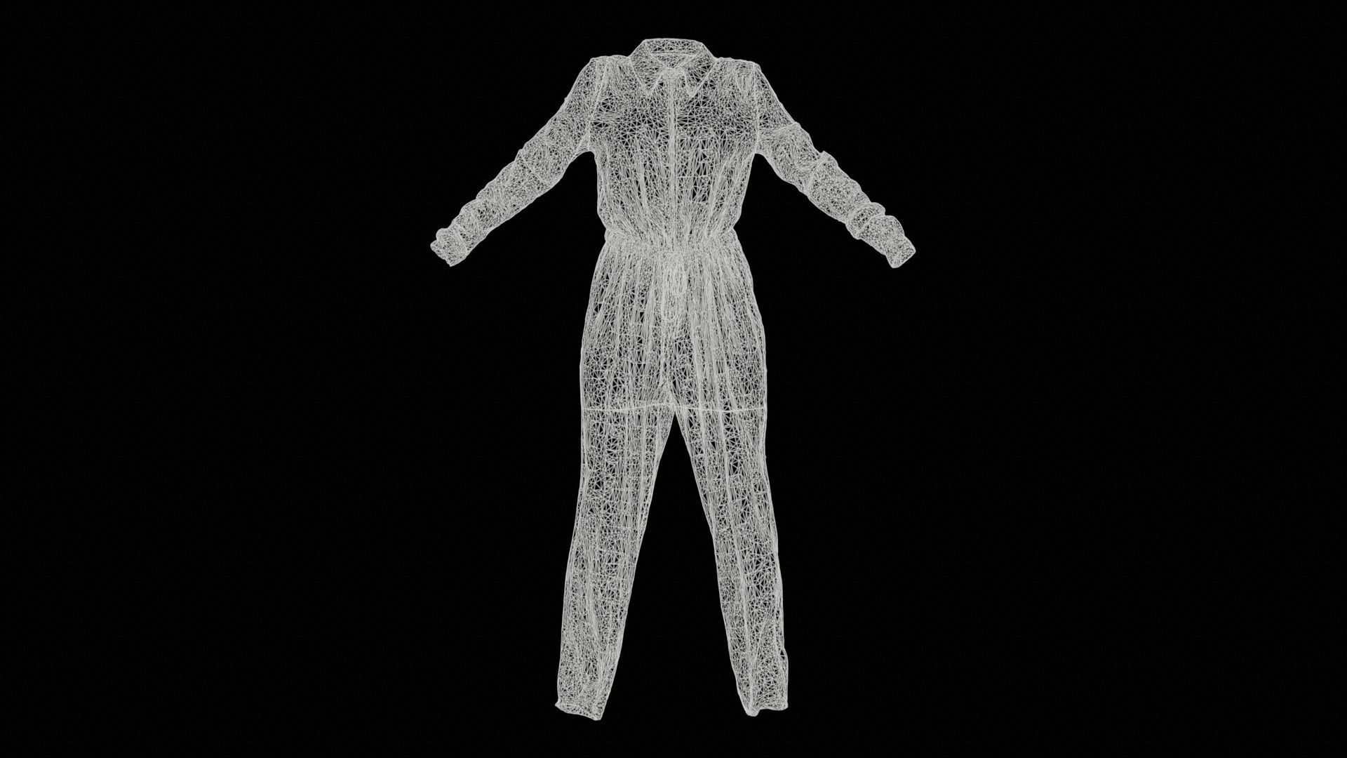 Checker Suit Low-poly 3D model_11