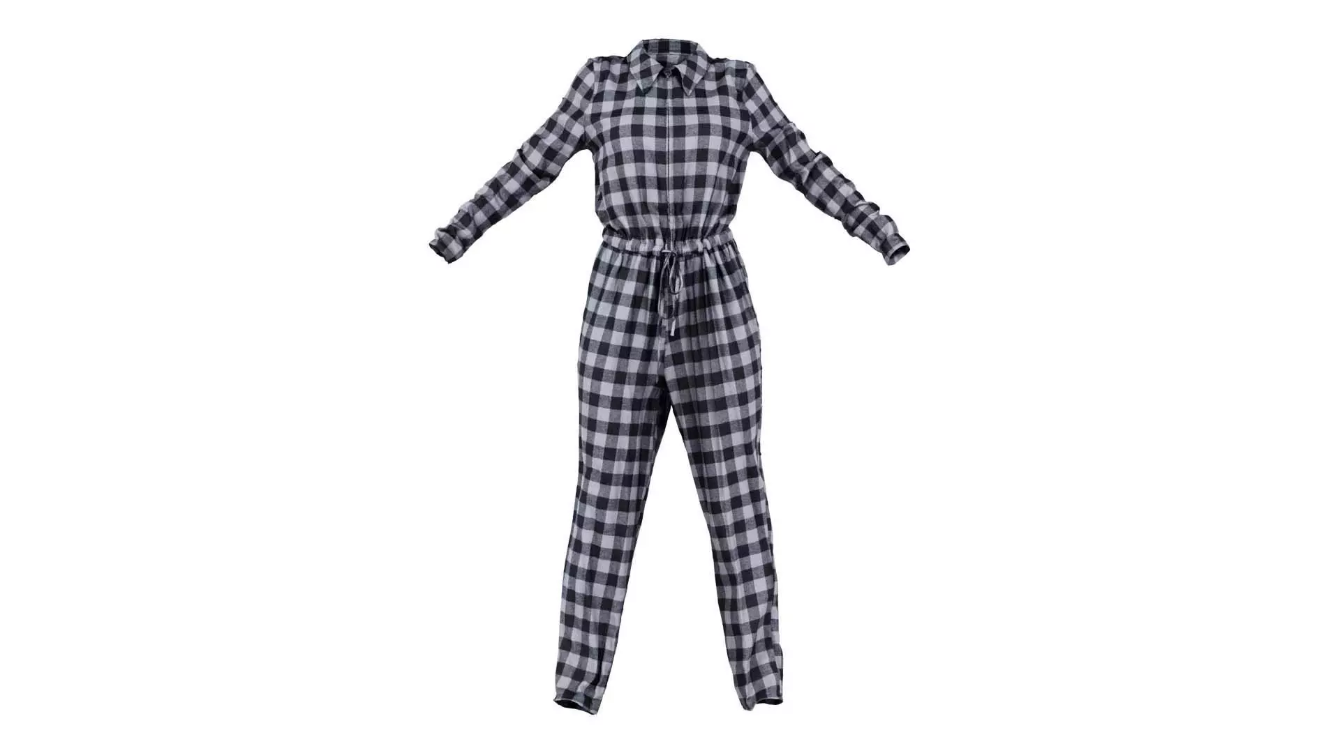 Checker Suit Low-poly 3D model_0