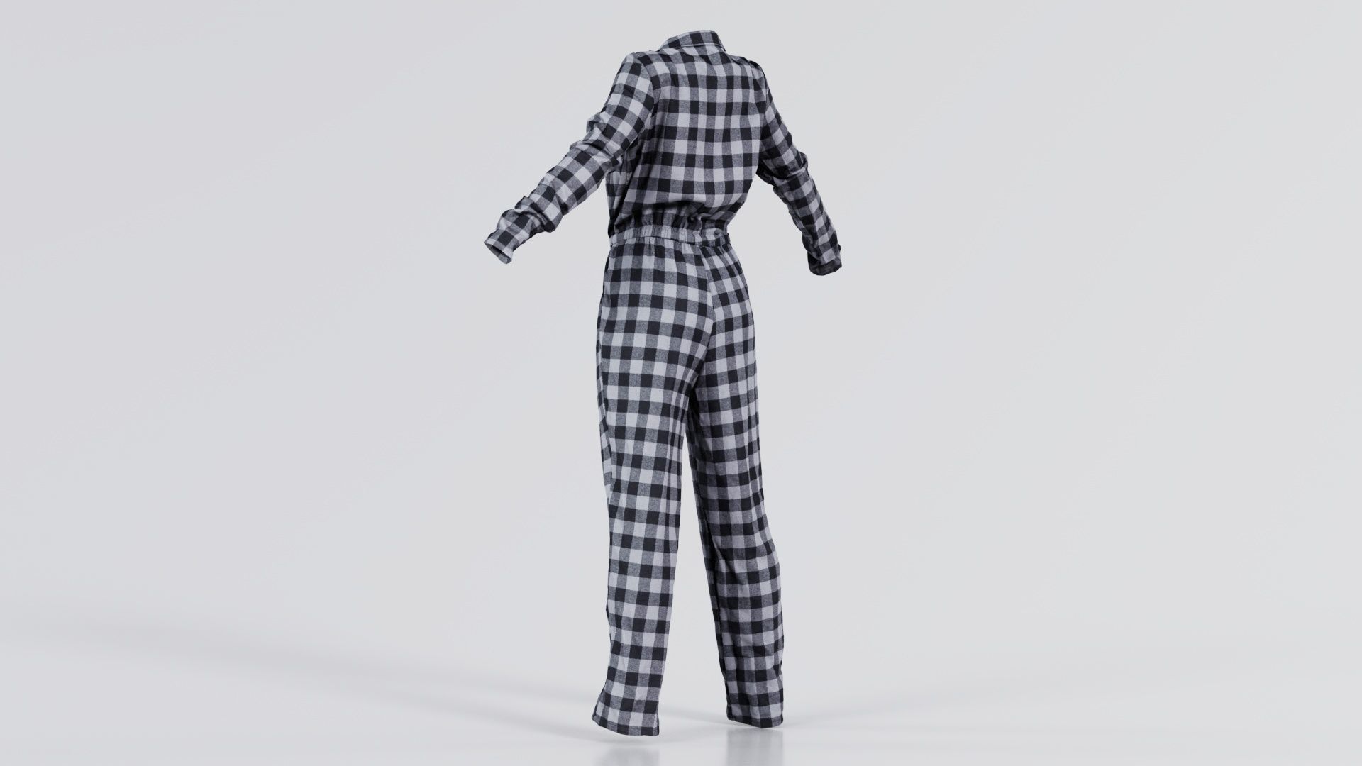 Checker Suit Low-poly 3D model_1