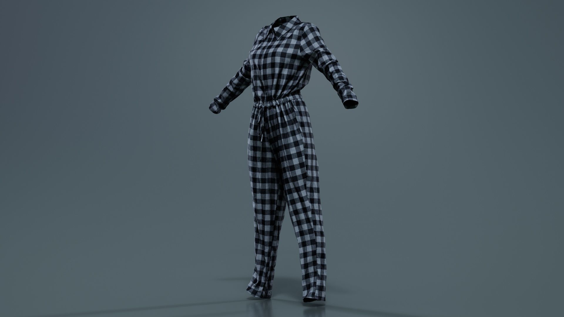 Checker Suit Low-poly 3D model_2