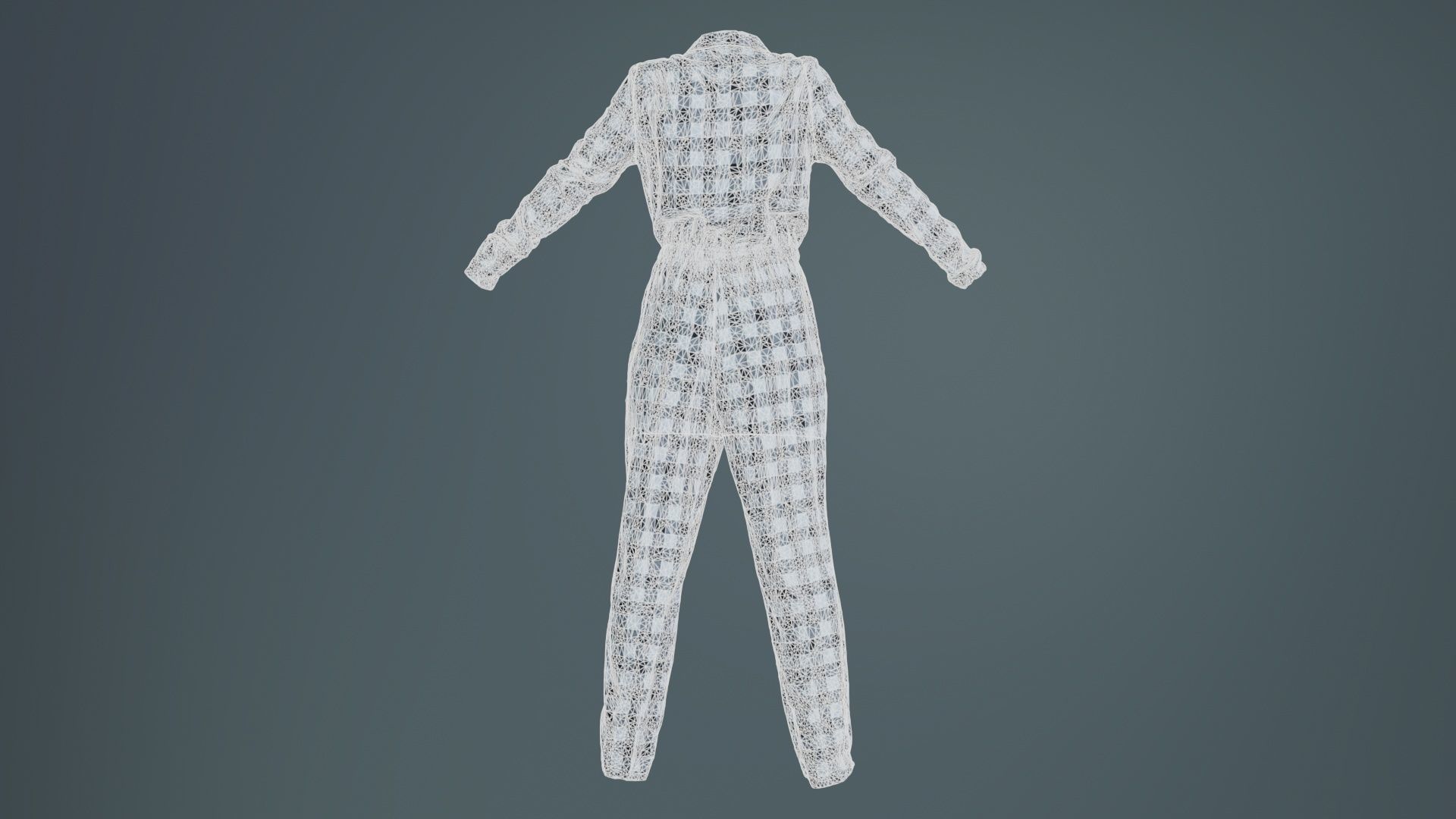 Checker Suit Low-poly 3D model_10