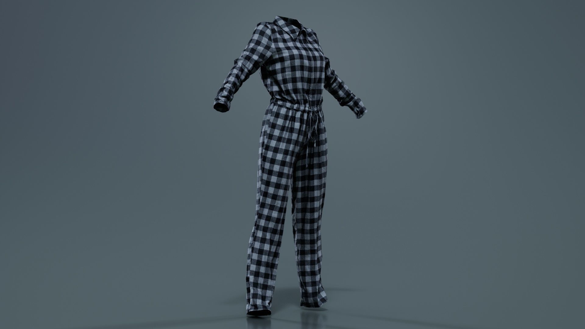 Checker Suit Low-poly 3D model_7