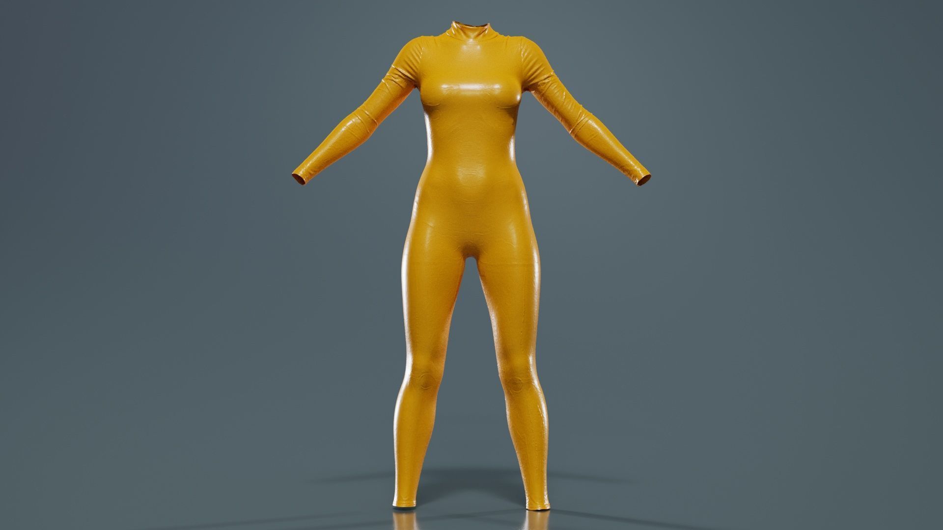 Flaming Heart Skeleton Catsuit Low-poly 3D model_12