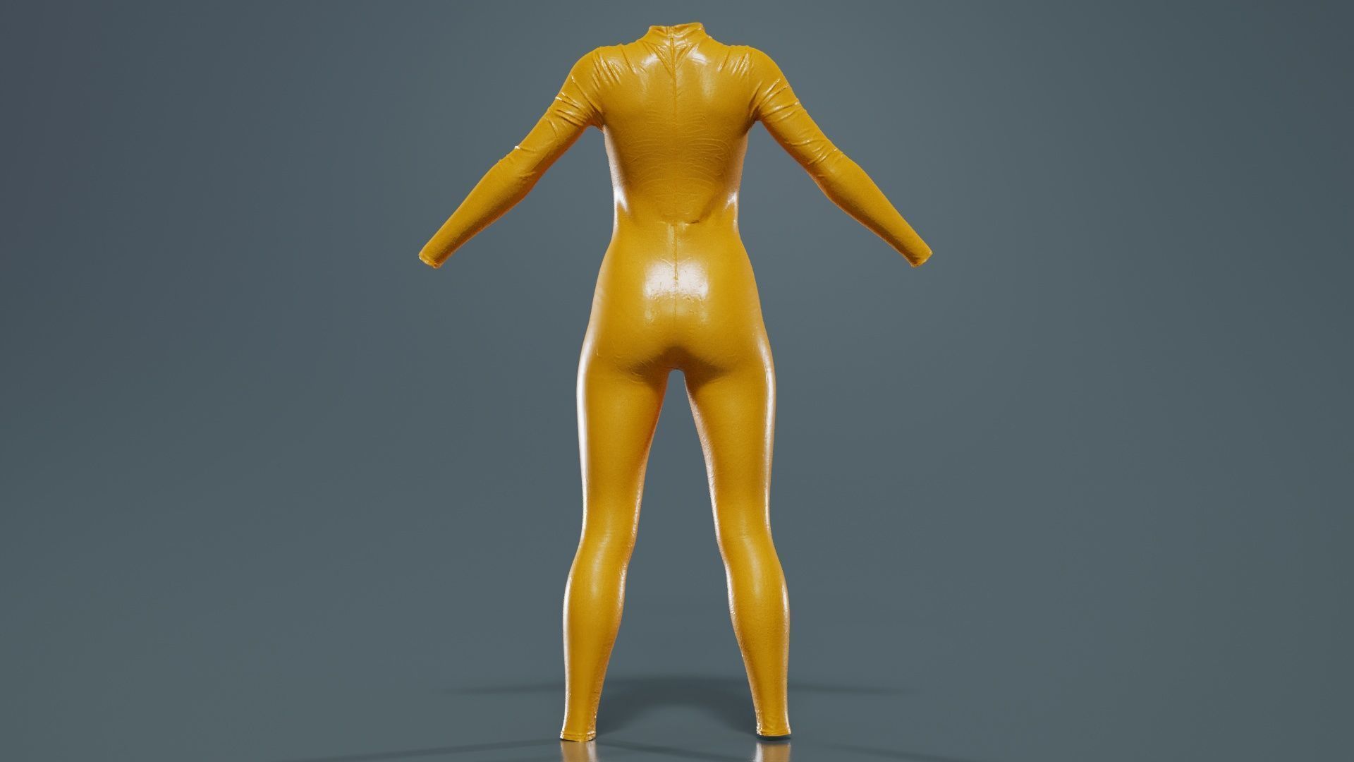 Flaming Heart Skeleton Catsuit Low-poly 3D model_13