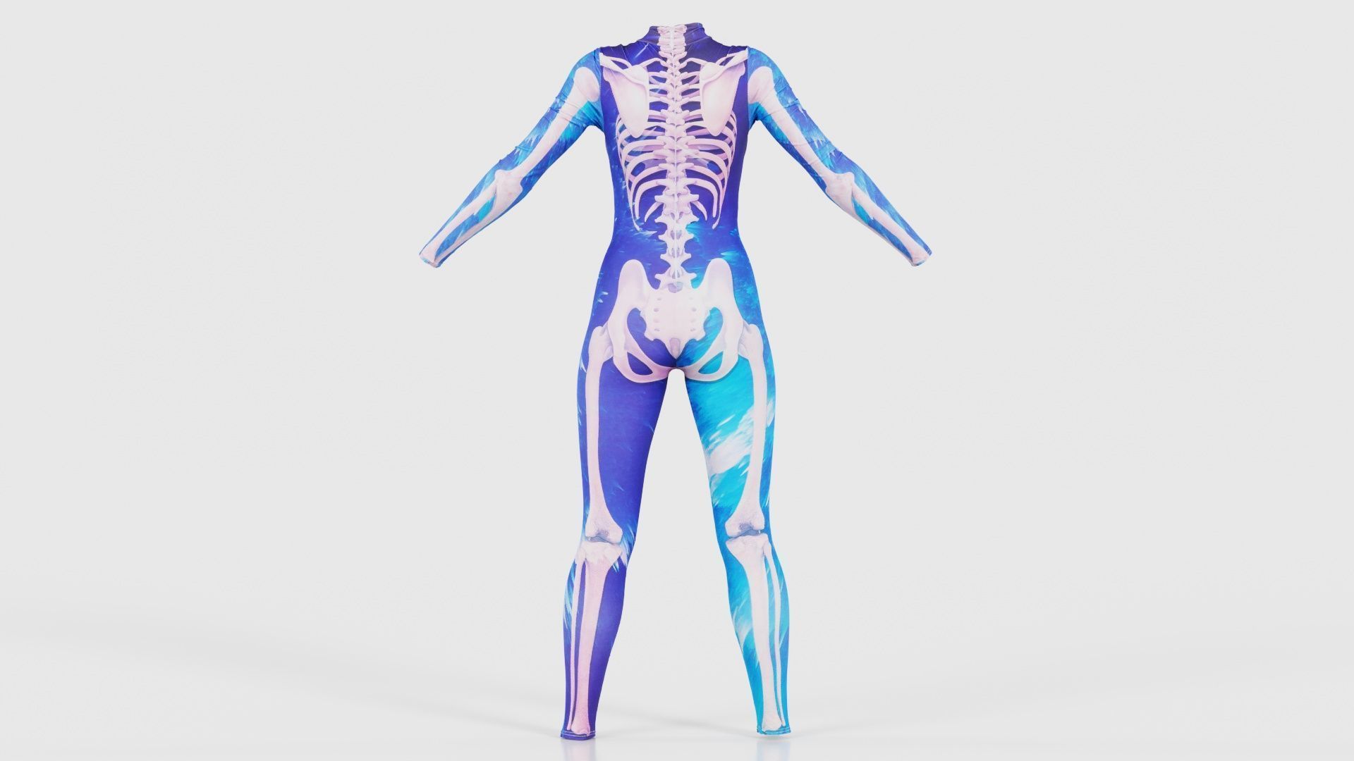 Flaming Heart Skeleton Catsuit Low-poly 3D model_21