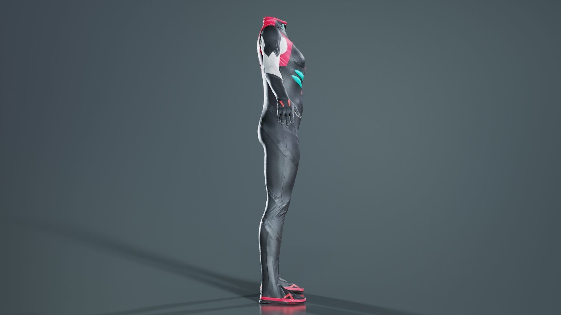 Full Body Details Catsuit Low-poly 3D model_8