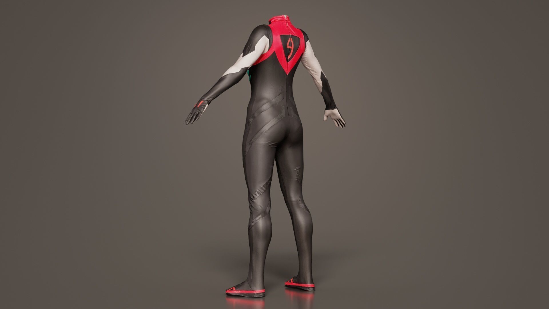 Full Body Details Catsuit Low-poly 3D model_3