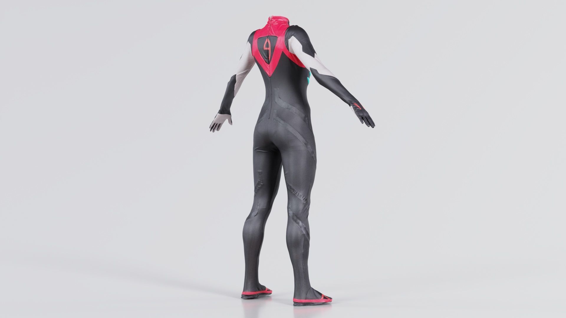 Full Body Details Catsuit Low-poly 3D model_2