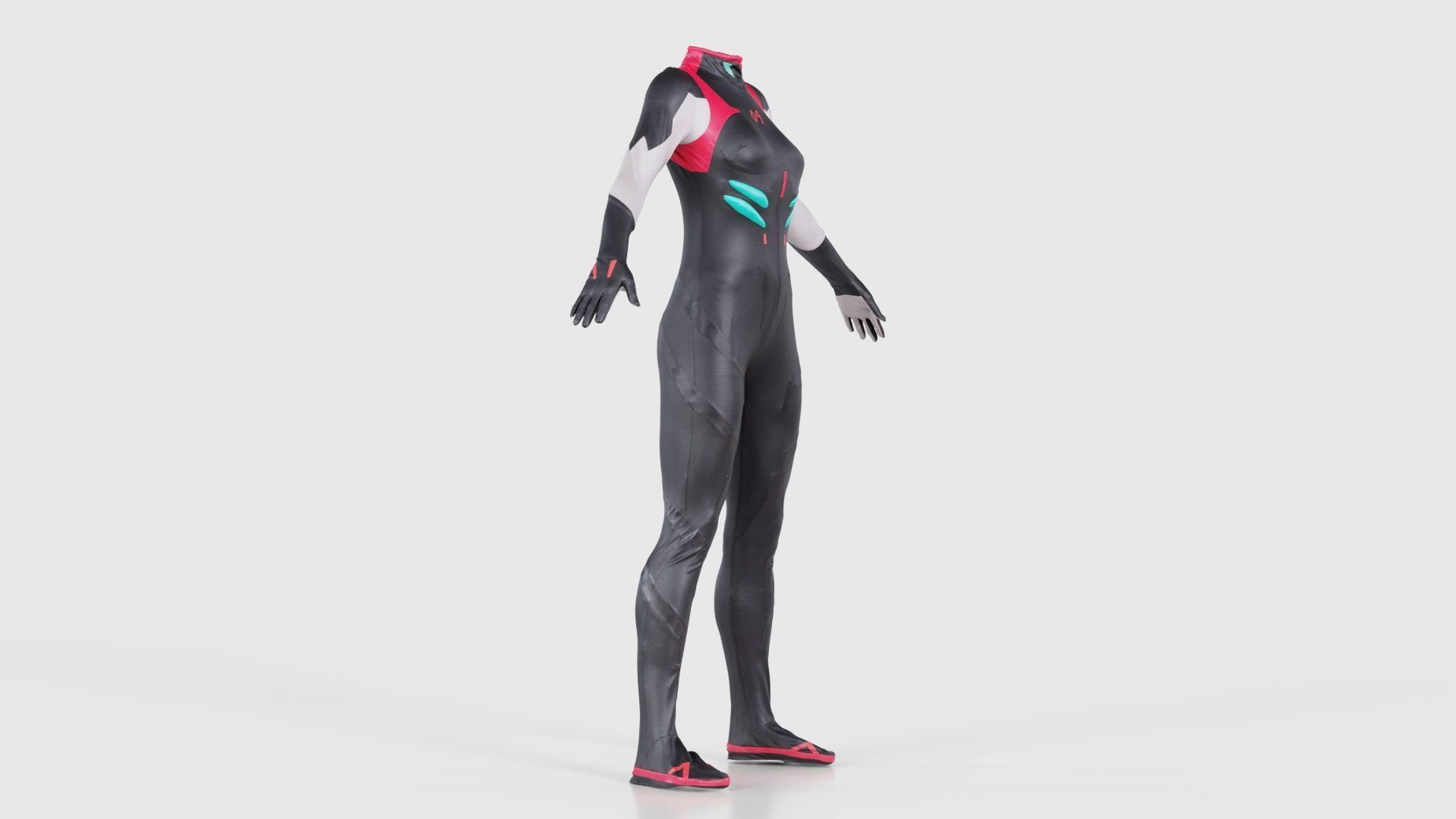 Full Body Details Catsuit Low-poly 3D model_17