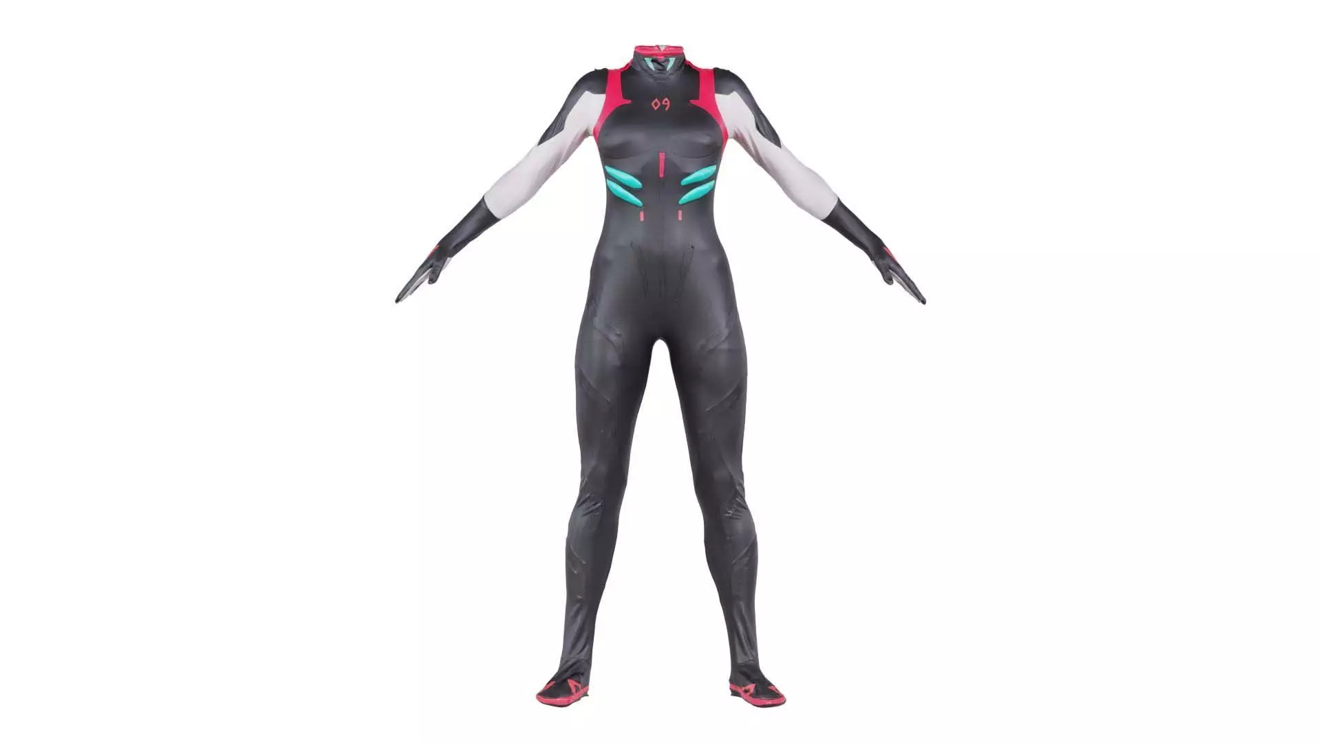 Full Body Details Catsuit Low-poly 3D model_0