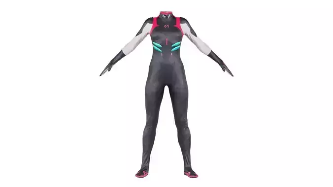 Full Body Details Catsuit Low-poly 3D model